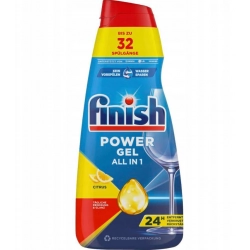 Finish Power Gel All in 1 Żel do Zmywarki Cytrynowy 650 ml